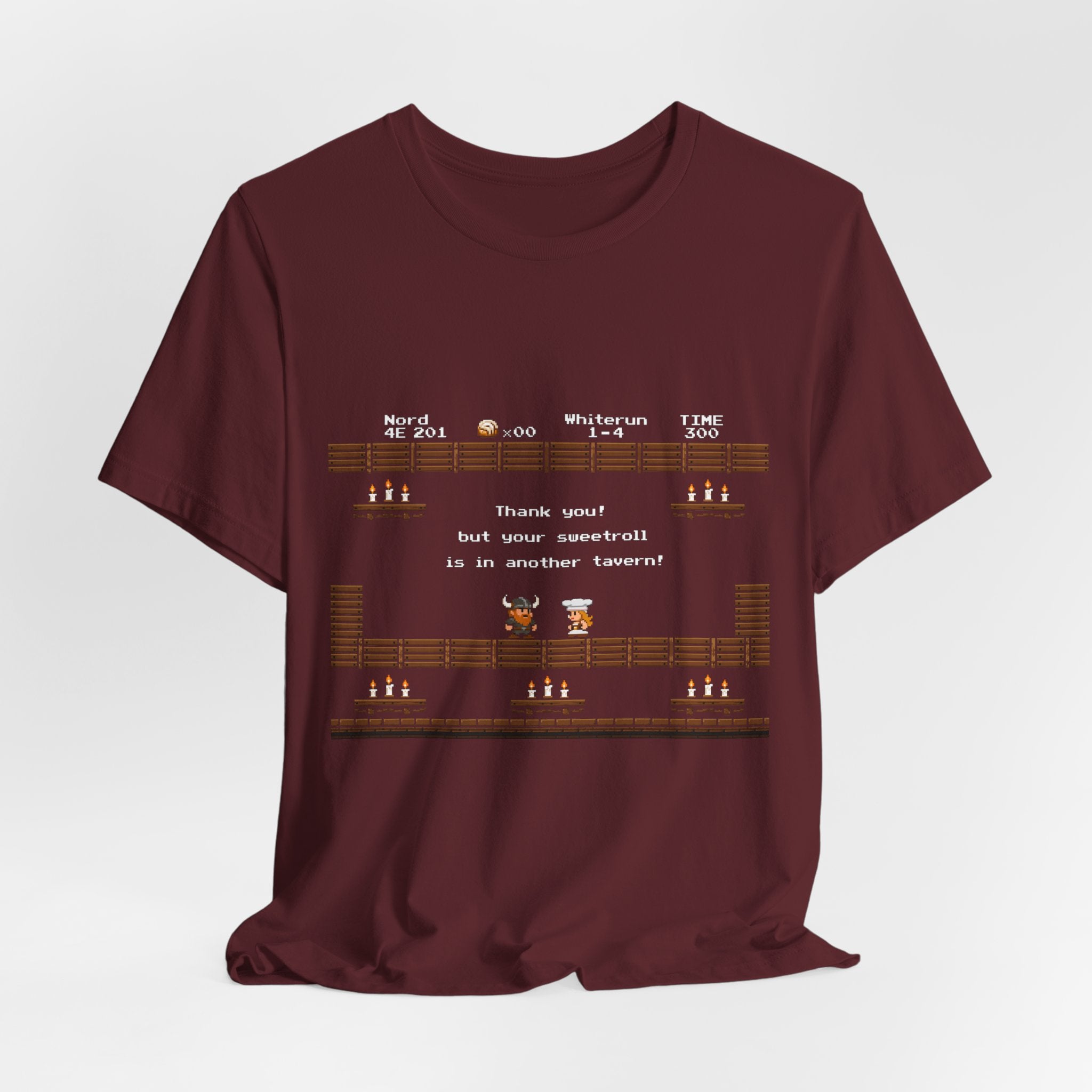 Tavern Crawl Whiterun Tee — Retro Pixel RPG Gaming Shirt ("Tavern Crawl 4E 201")