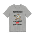 Multitasking - Cardio -AND- Being on Time  — Funny Rabbit Office Runner Tee