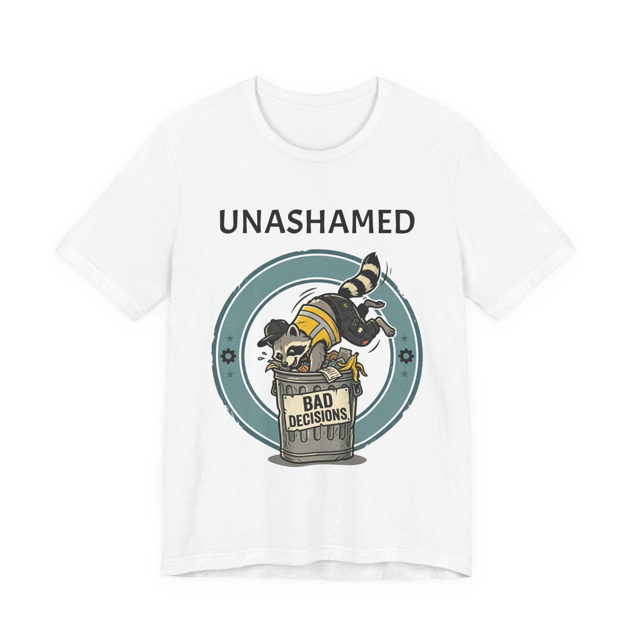 Unashamed T-Shirt — 'Bad Decisions' Raccoon & Friends Tee