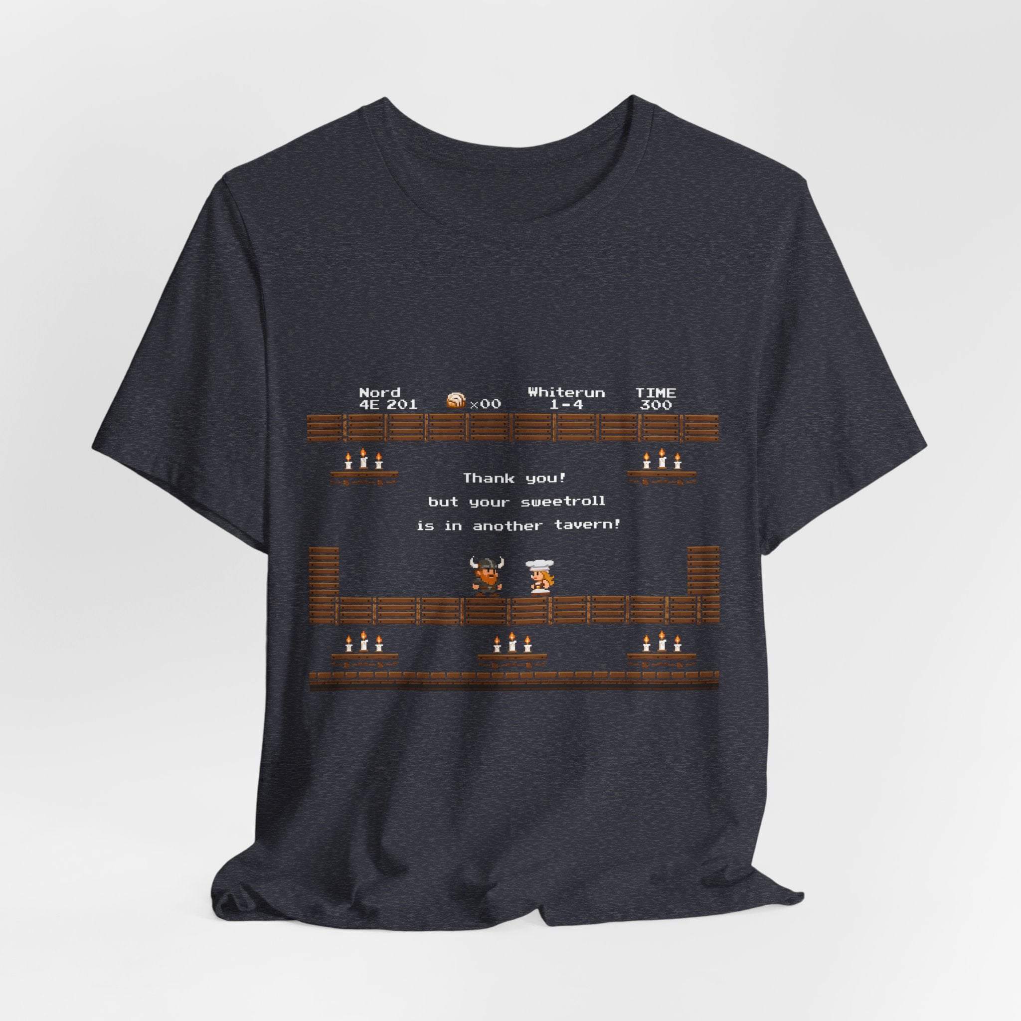 Tavern Crawl Whiterun Tee — Retro Pixel RPG Gaming Shirt ("Tavern Crawl 4E 201")