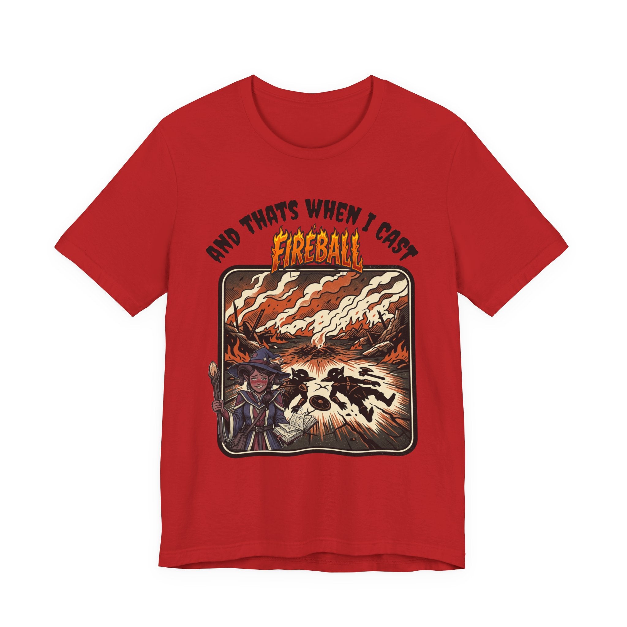 Fireball Spell T-Shirt — "And That’s When I Cast Fireball" Retro RPG Tee