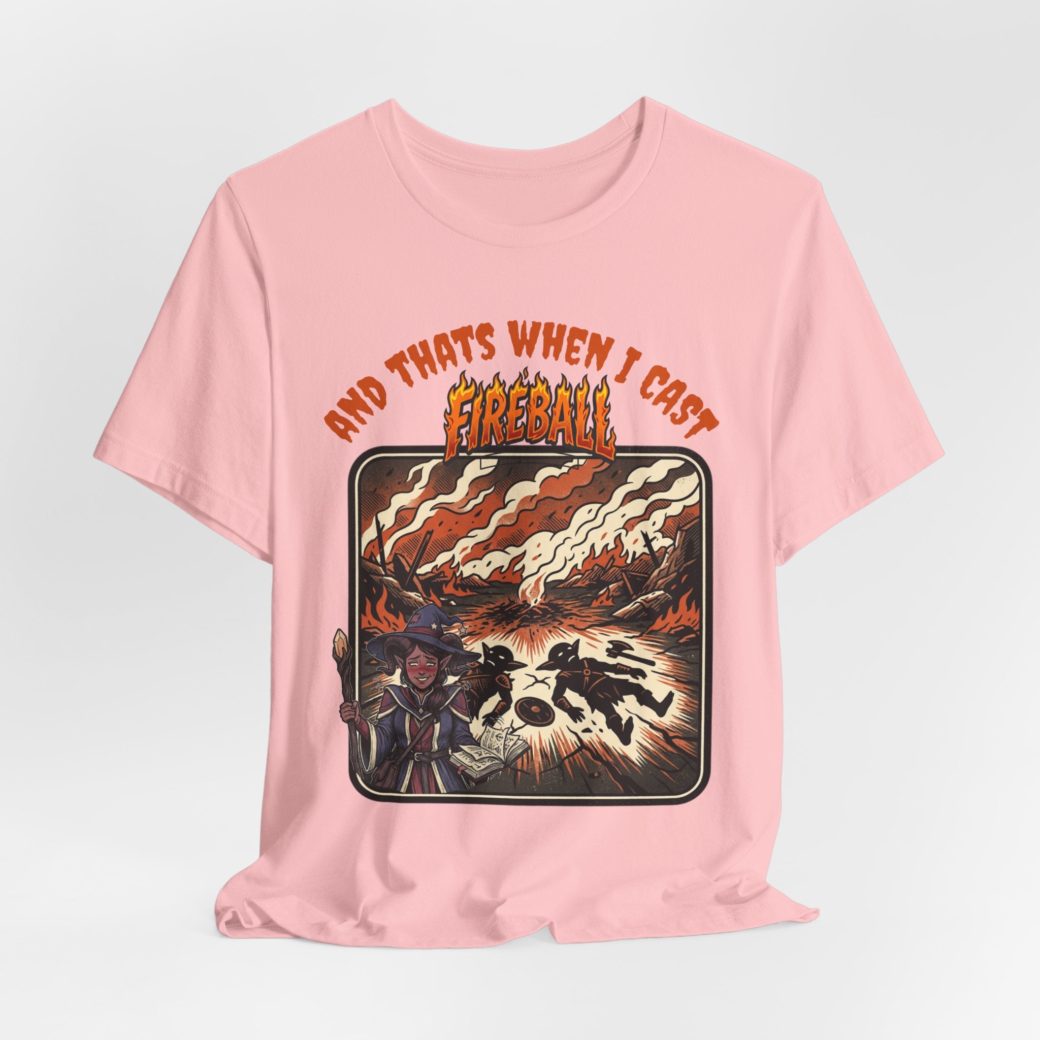 Fireball Spell T-Shirt — "And That’s When I Cast Fireball" Retro RPG Tee