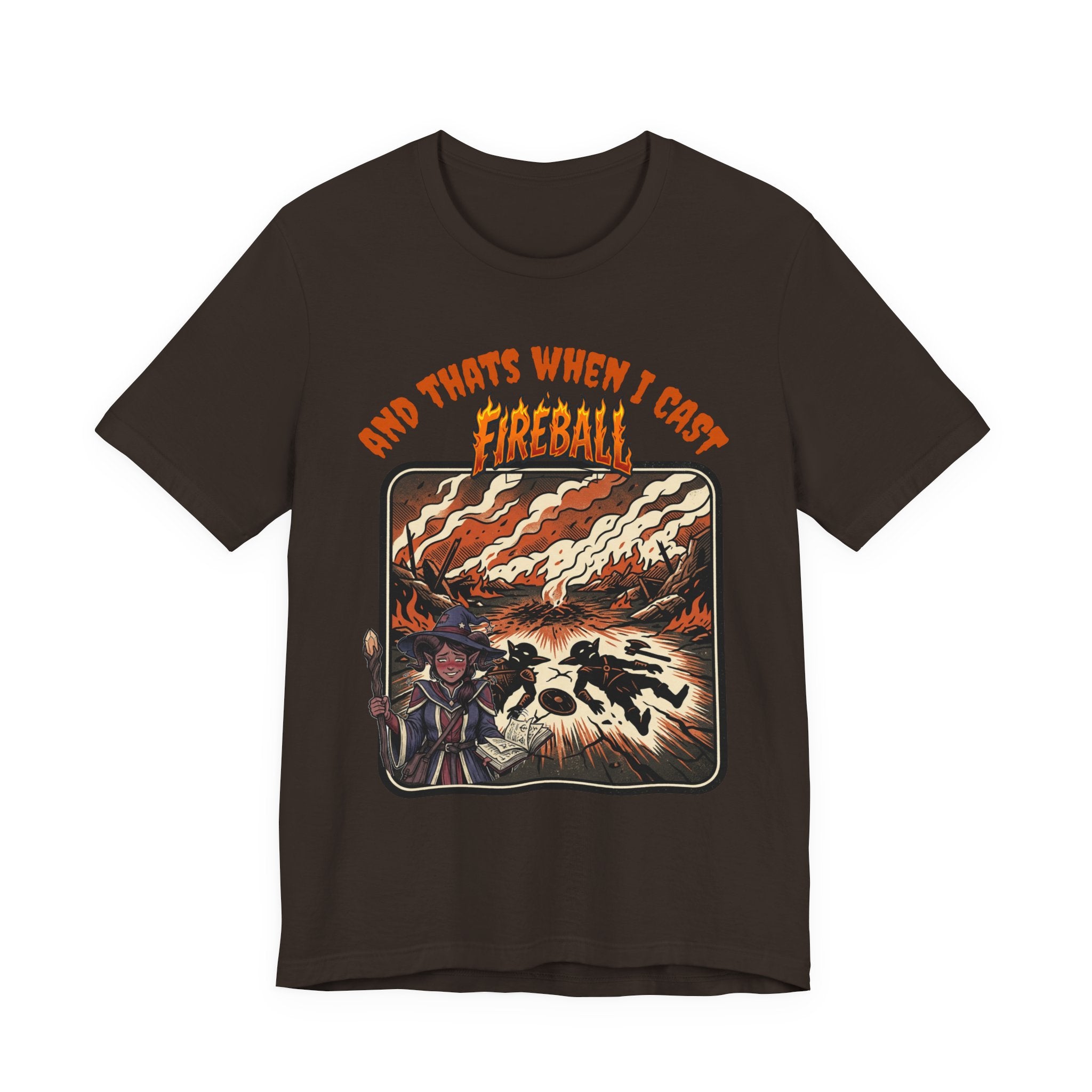 Fireball Spell T-Shirt — "And That’s When I Cast Fireball" Retro RPG Tee