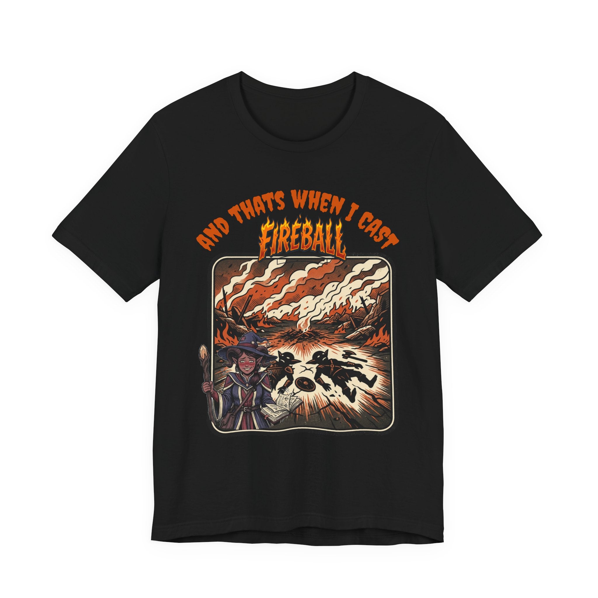 Fireball Spell T-Shirt — "And That’s When I Cast Fireball" Retro RPG Tee