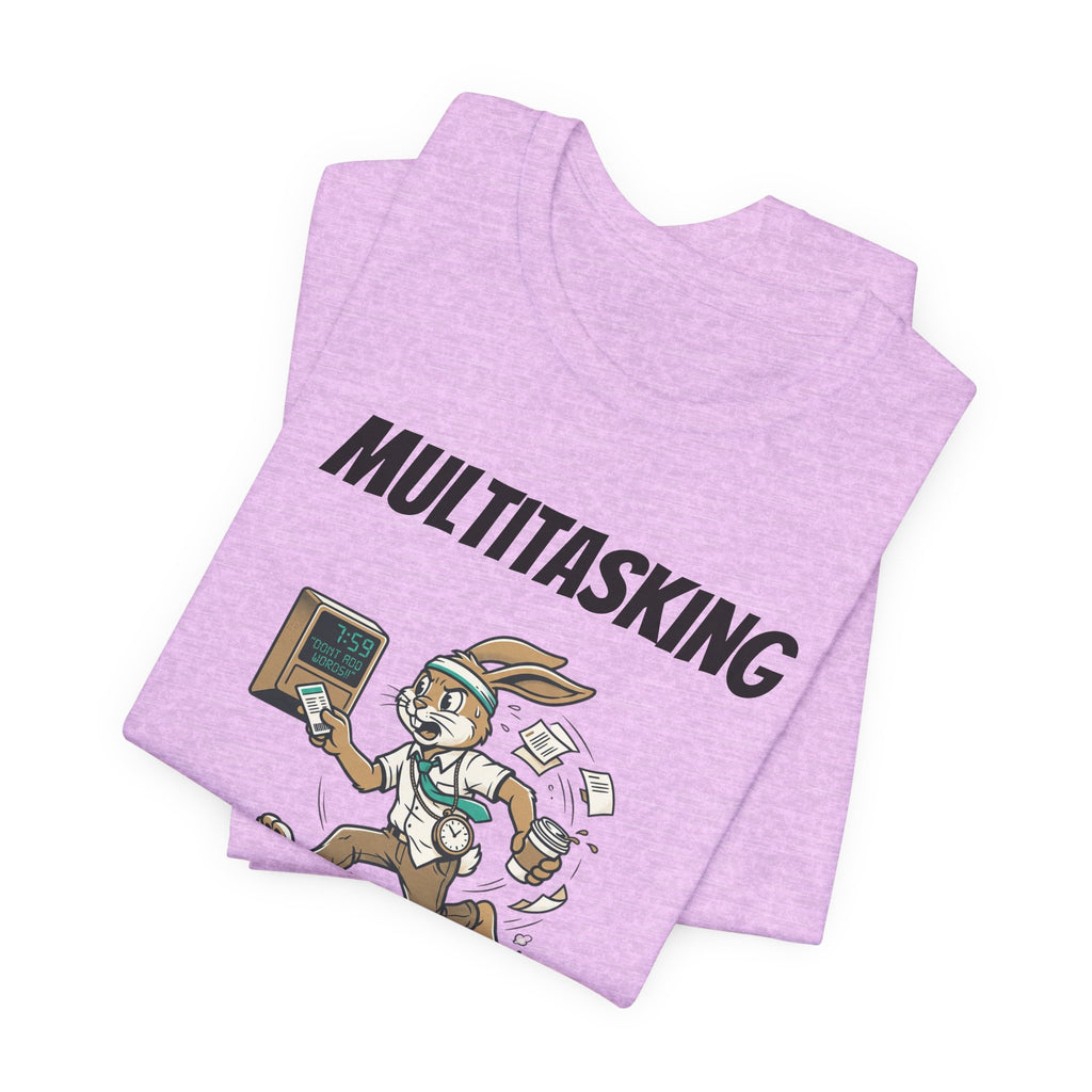 Multitasking - Cardio -AND- Being on Time  — Funny Rabbit Office Runner Tee