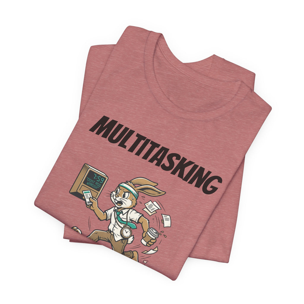 Multitasking - Cardio -AND- Being on Time  — Funny Rabbit Office Runner Tee