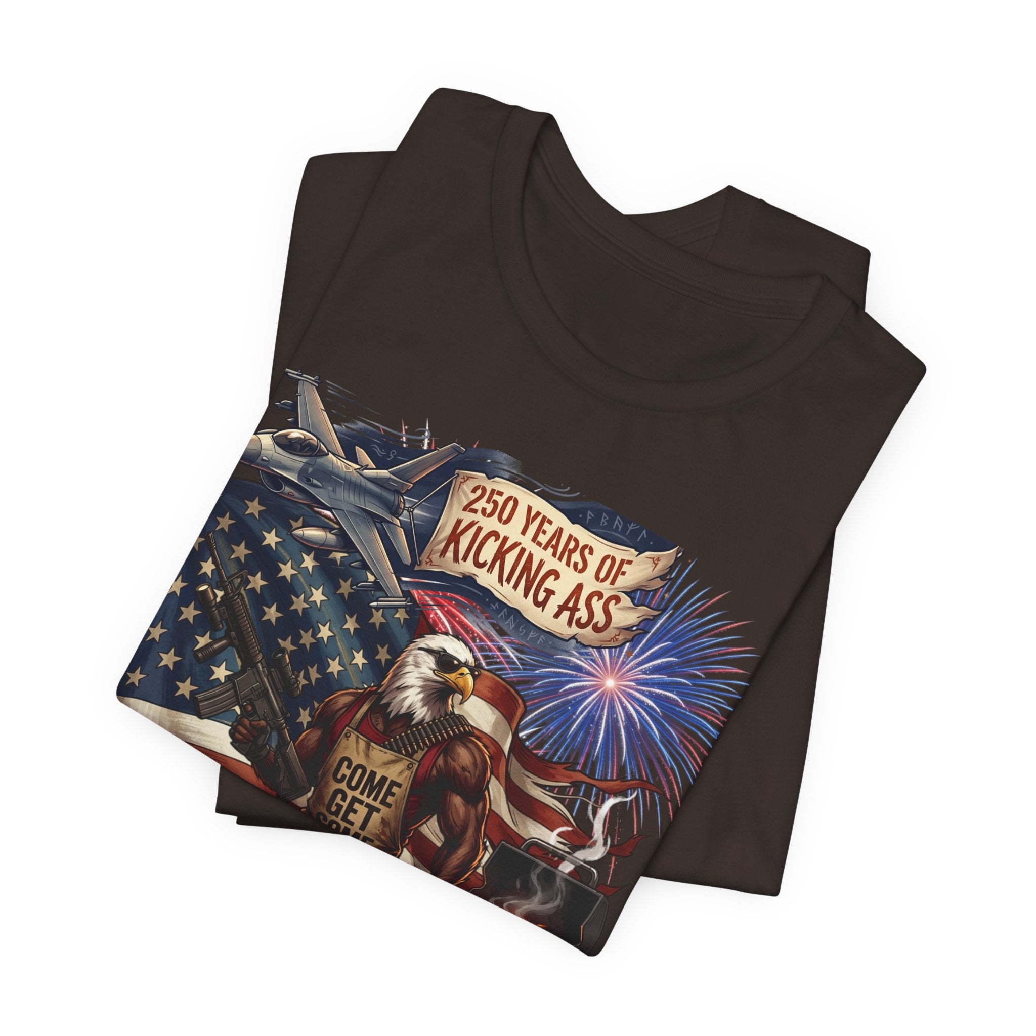 American Eagle BBQ T‑Shirt — “250 Years of Kicking Ass” Patriotic 4th of July Tee