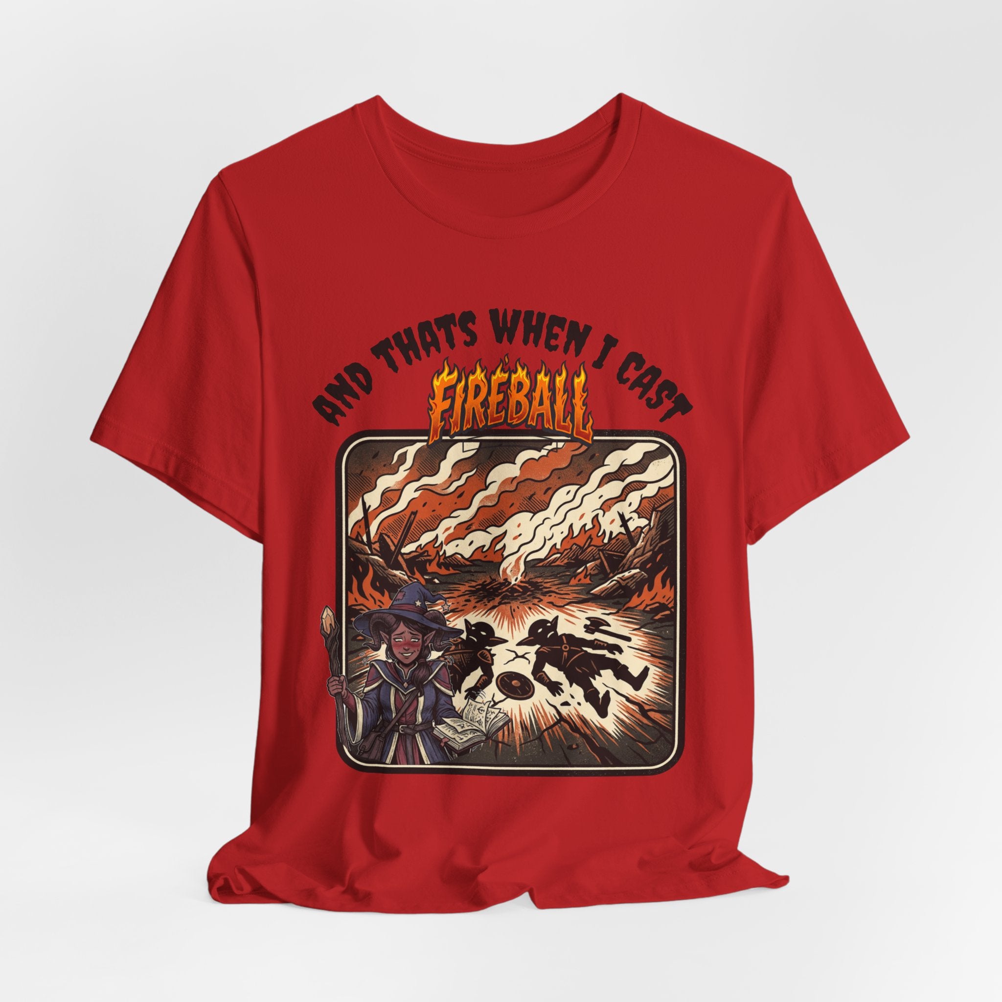 Fireball Spell T-Shirt — "And That’s When I Cast Fireball" Retro RPG Tee
