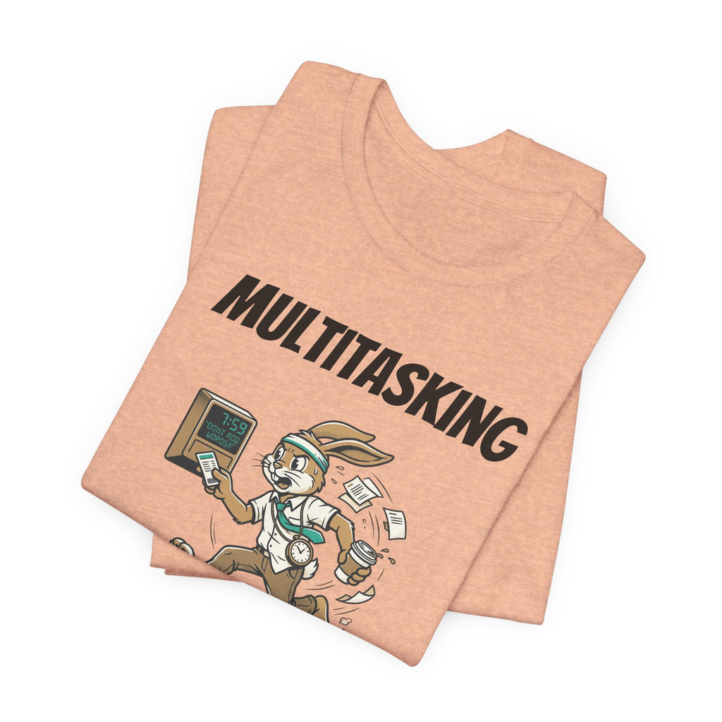 Multitasking - Cardio -AND- Being on Time  — Funny Rabbit Office Runner Tee