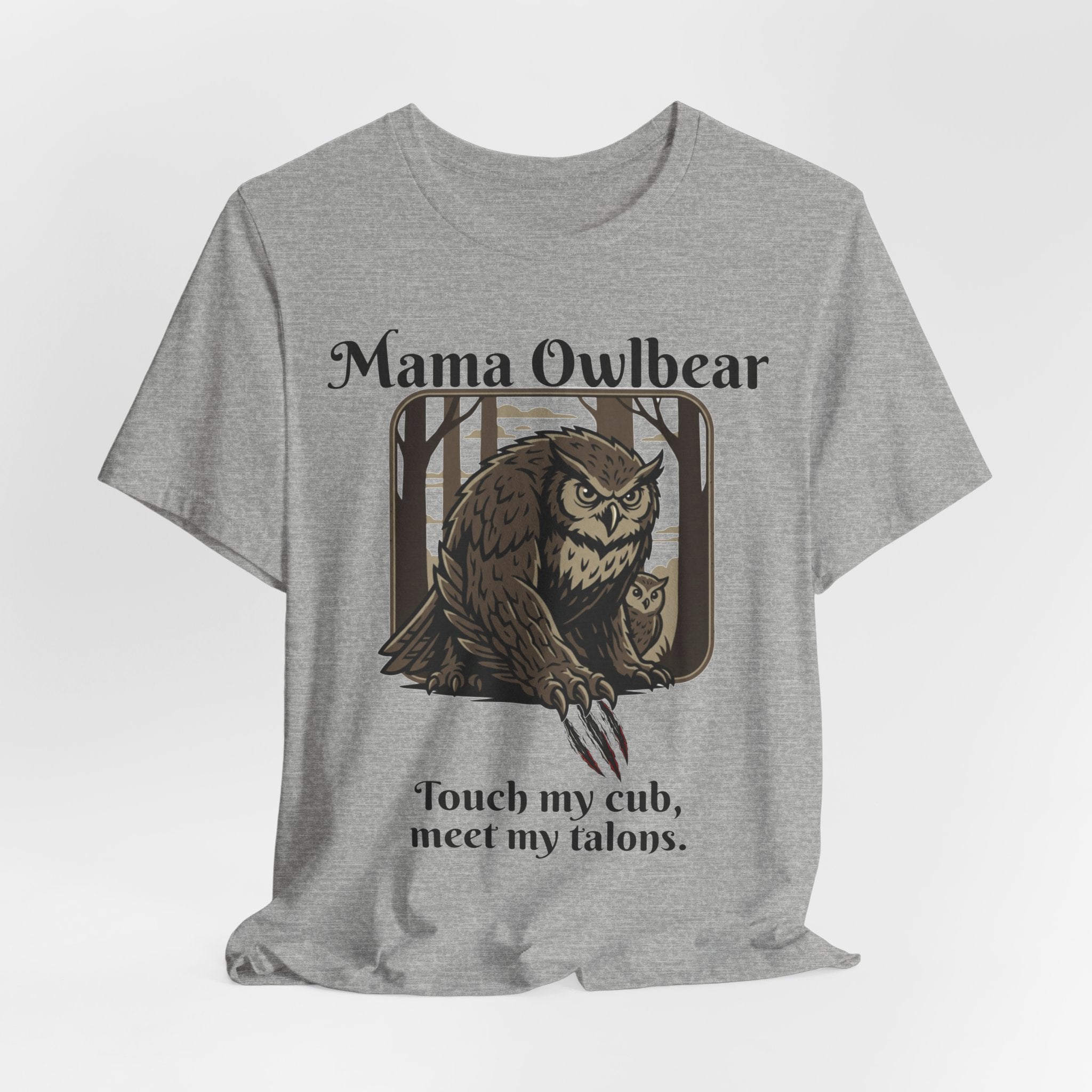 Mama Owlbear T-Shirt — "Touch my cub, meet my talons." Protective Mom Graphic Tee